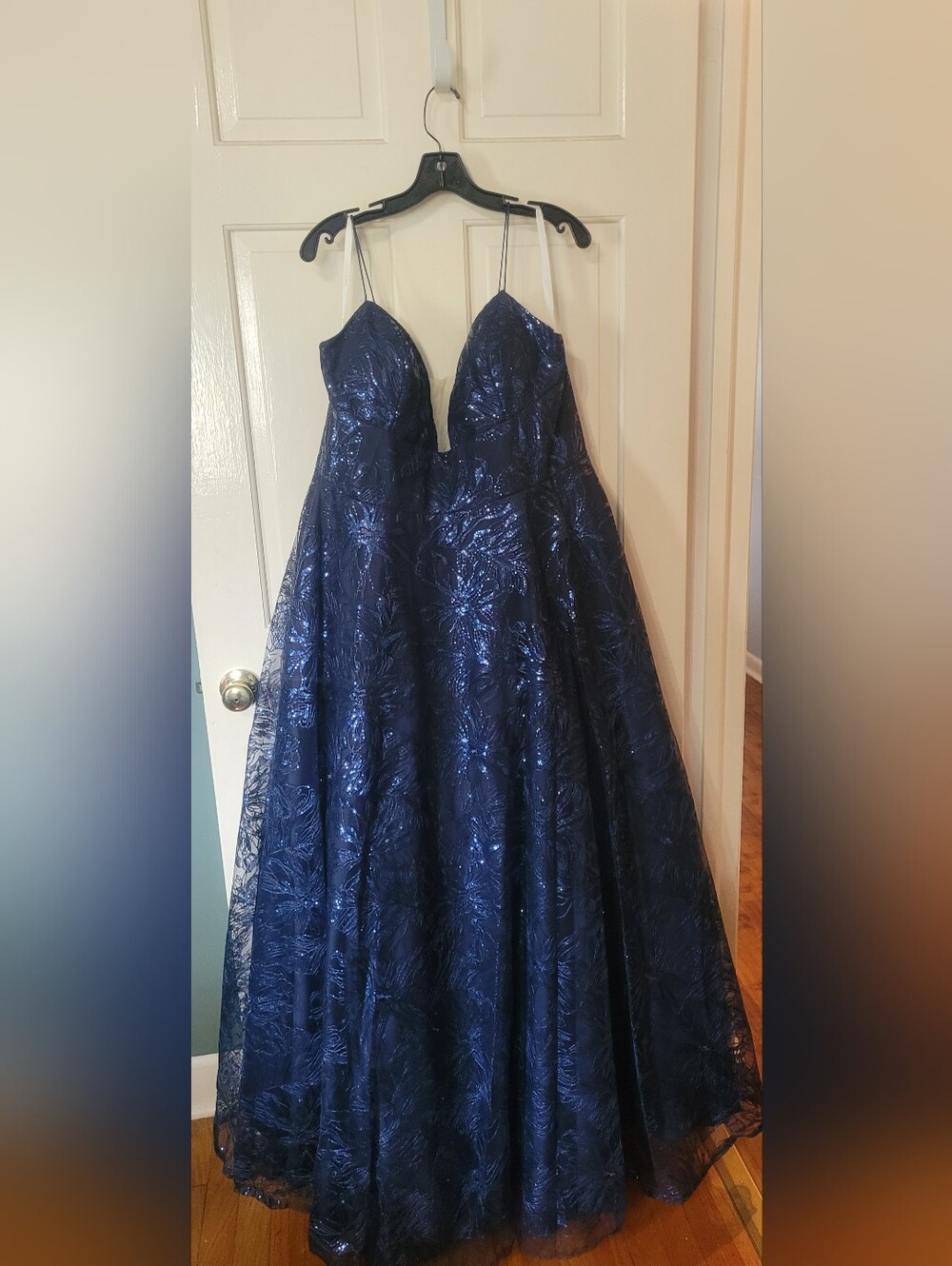 Lucci Lu Navy Blue Sparkly Prom Dress